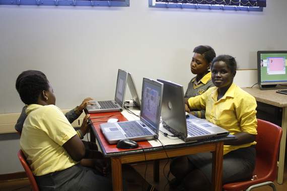 DKPS students in the overflow section of the computer lab